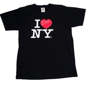 I Love NY T-Shirt Black Unisex Short Sleeve size XLarge